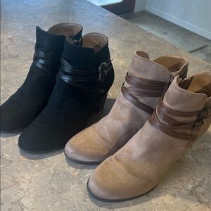 SOLD Women's Ankle Boots - Black and Tan